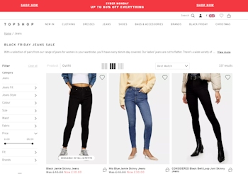 Trending TopShop jeans international delivery